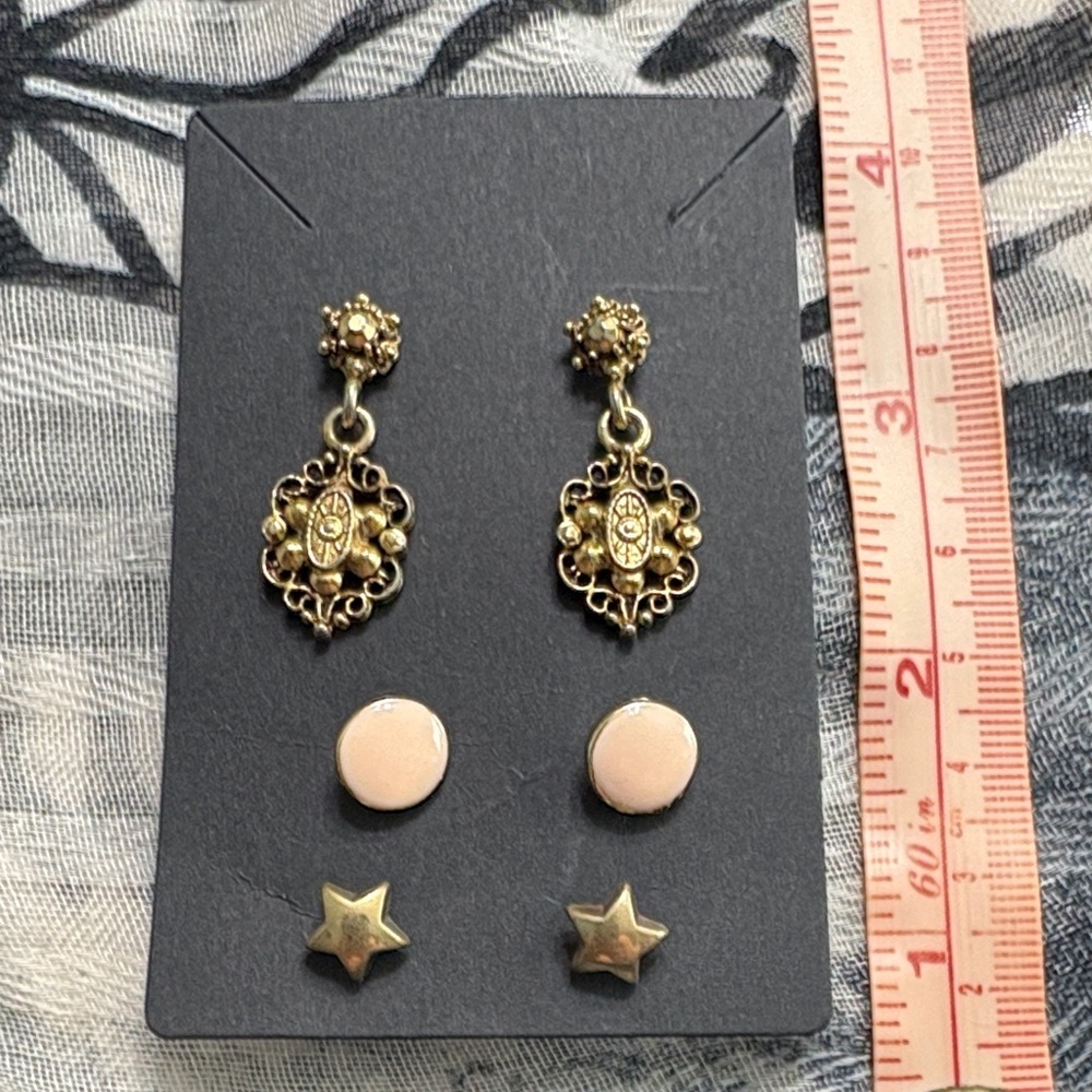 🖤Elegant Gold and Pink Earring Set🖤
